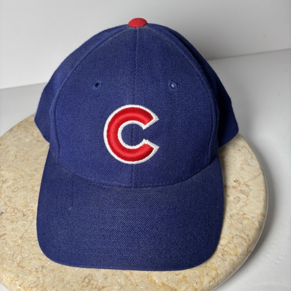 Vintage Chicago Cubs Hat Cap Snapback Blue Logo Athletic Puma MLB Adjustable 90s - Picture 1 of 14